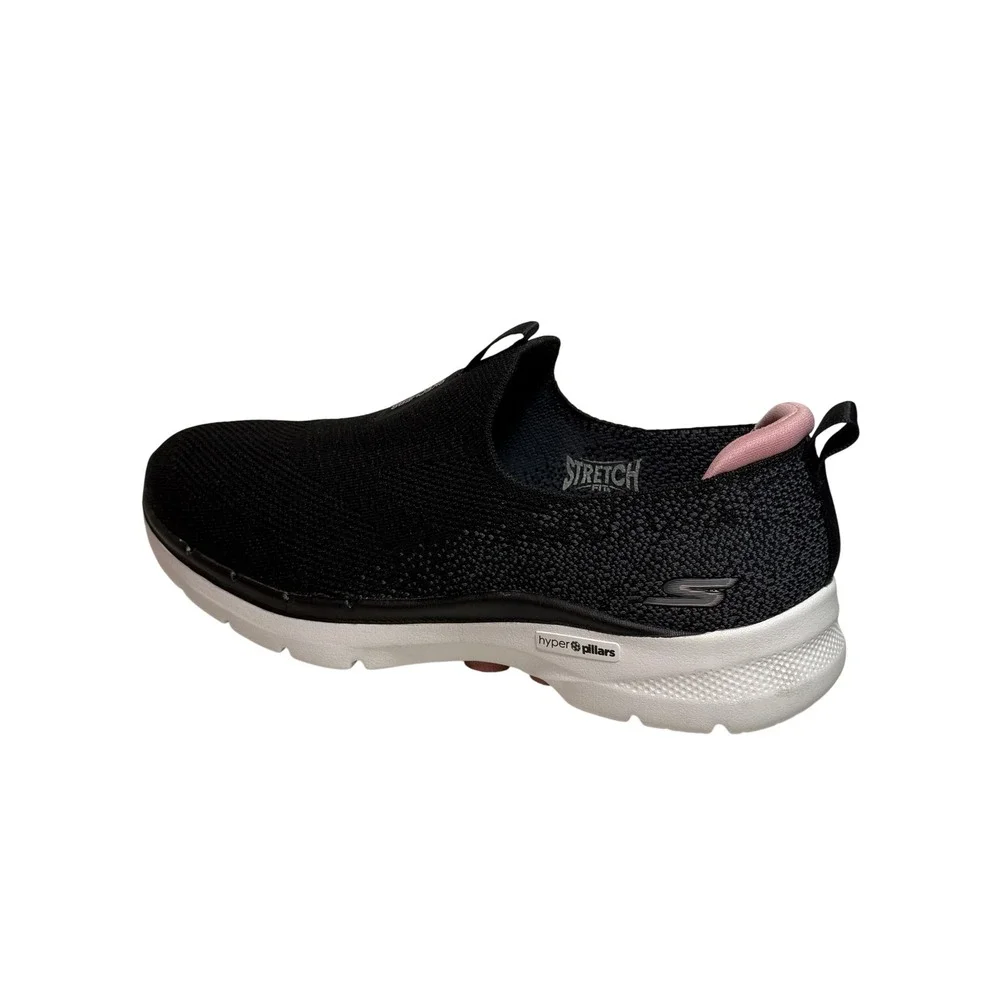 Skechers‎ GOwalk 6 Black Pink Slip On Sneakers Women Size 10 Hyper Pillars